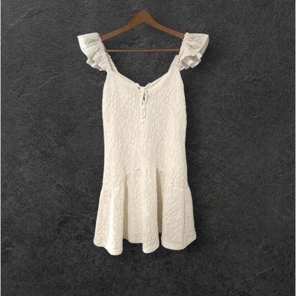 Dresses & Skirts - Lost + Wander Womens Short Dress Off White Ruffled Straps Lining Size M